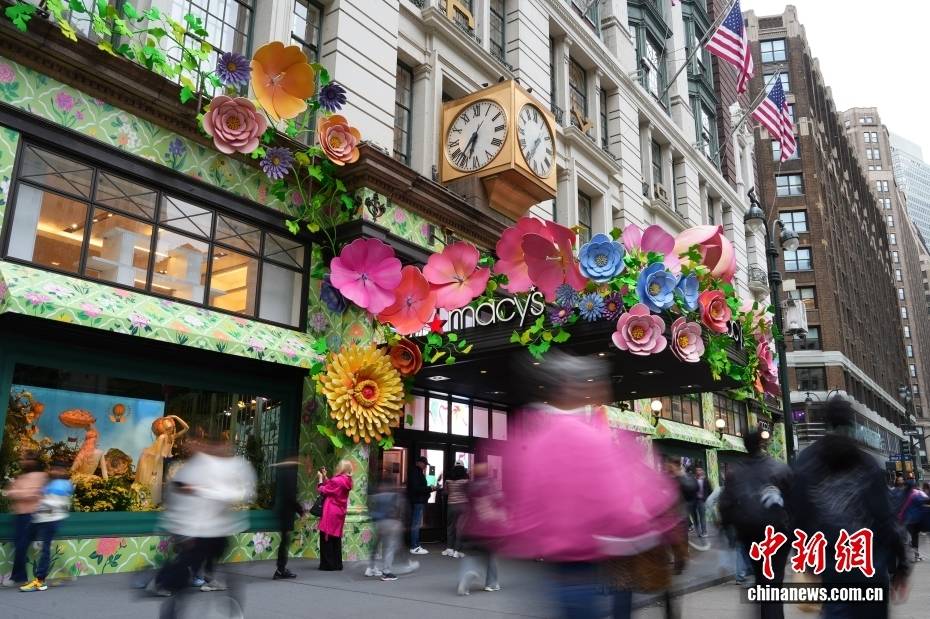 纽约梅西百货举行年度花展